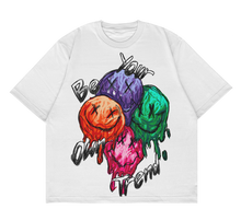 Load image into Gallery viewer, BYOT SMILE FACE GRAPHIC T-SHIRT (WHITE)
